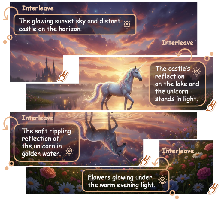 Overview of Thinking-while-Generating: Interleaving Textual Reasoning throughout Visual Generation
